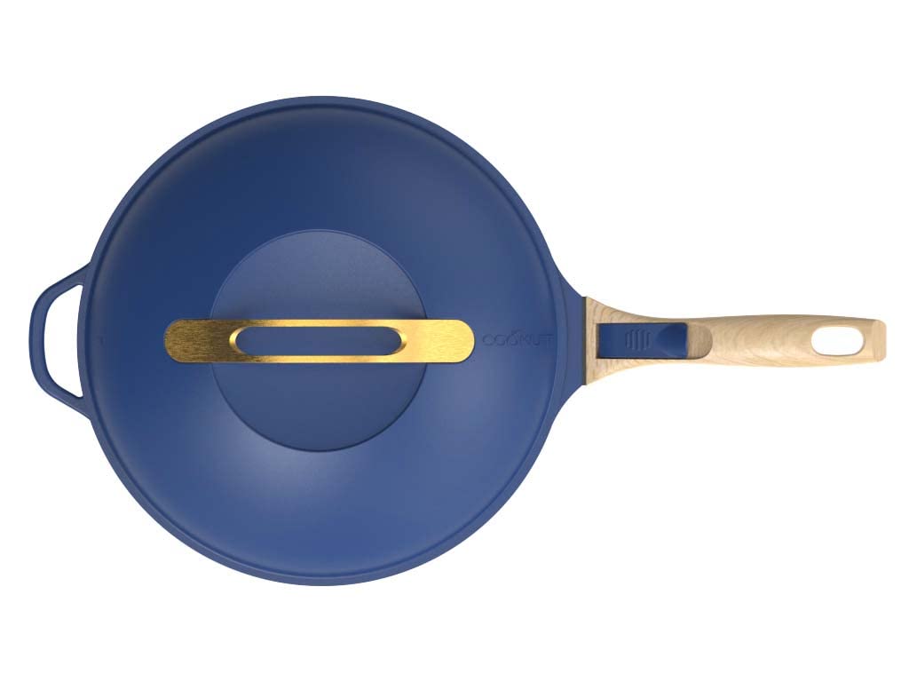 Poêle 8 en 1 FAB28 Saphir 28 cm Antiadhésive Tous Feux Four 240°C 2 Poignées Amovibles Panier Vapeur Spatule en Bois
