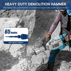 Marteau de Démolition Z1G-DS-107HC 1700 W 230 V 65 J SDS-Hex Poignée 360° Anti-Vibration 2 Burins Boîte à Roulettes