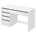 Bureau d'Ordinateur avec Rangement SCD0229 120 x 55 x 75 cm 5 Tiroirs MDF Charge 50 kg Plateau 120 cm Blanc