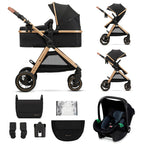 Poussette 3 en 1 ESME avec siège auto MINK PRO i-Size 40-75 cm nacelle siège réversible harnais 5 points housse de pluie
