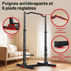 Station de Traction et Dips 5 en 1 Réglable en Hauteur Pliable 204 kg Acier Allié Barres de Traction Dips et Pompes