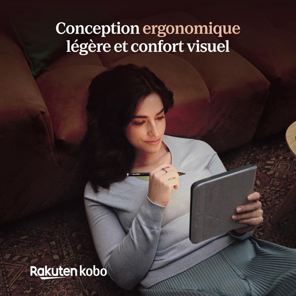 Liseuse eBook couleur Libra Colour 7"""" E Ink Kaleido 3 32 Go écran sans reflets mode sombre étanche livres audio blanc