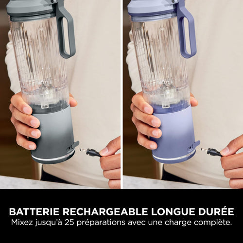 Blender Portable Blast Max BC251EULS 570 ml 3 Modes de Mixage Batterie Rechargeable USB Duo Pack 2 Pièces
