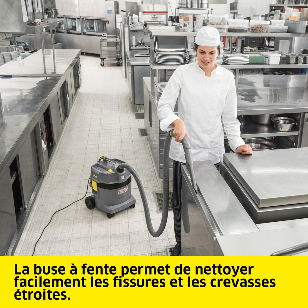 Aspirateur Eau et Poussières NT 22/1 Ap L 1300 W 22 L Tuyau 1,9 m Filtre PES Suceur Sols Humides Secs Buse de Fentes