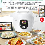 Multicuiseur électrique Cookeo+ 6 L 1600 W cuisson sous pression 6 modes 80 recettes cuve antiadhésive panier vapeur