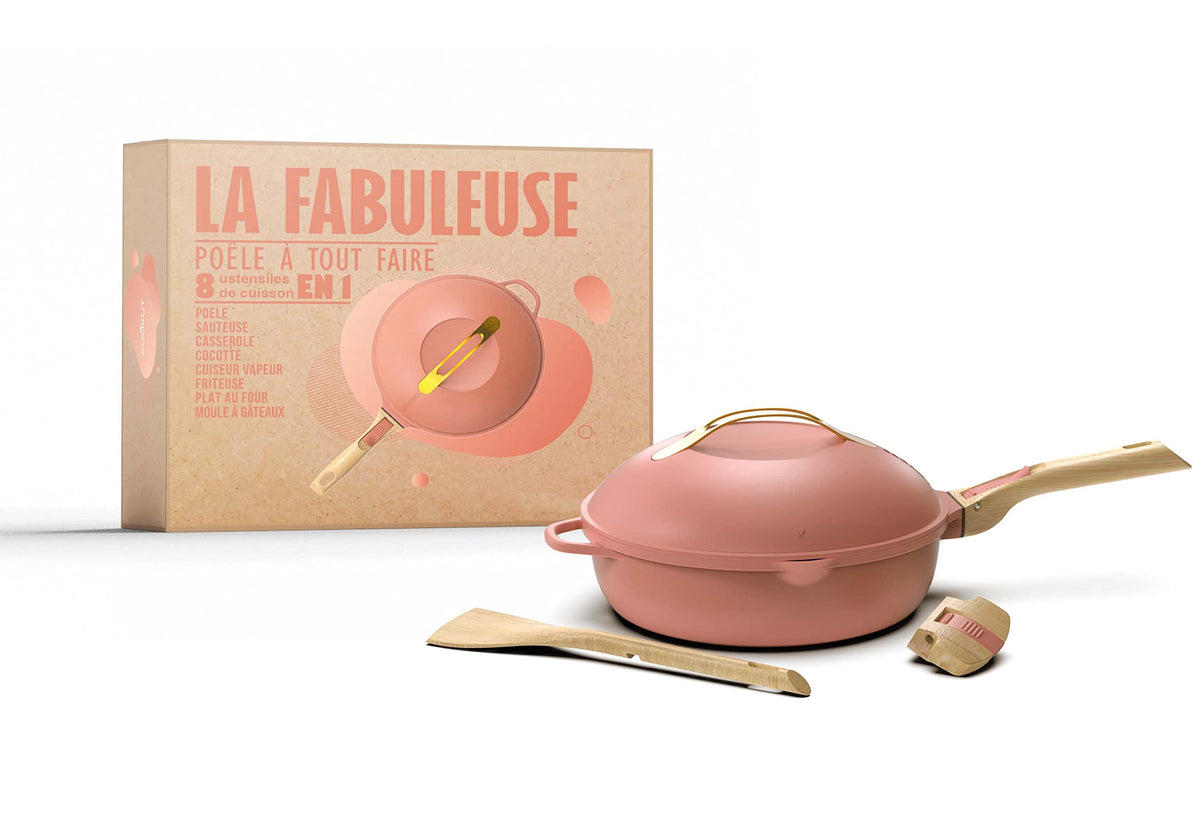 Poêle multifonction 8 en 1 La Fabuleuse 28 cm 4,5 L COOK26-FAB28RO antiadhésive avec poignées amovibles