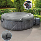 Spa gonflable Pure Spa Baltik 28440NP 4 places 795 L 140 jets 220 V PVC rond gris 196 x 196 x 71 cm filtration 1,7 m³/h