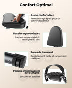 Vélo d’Appartement Pliable 5-en-1 TEB4 Résistance Magnétique 16 Niveaux Écran LCD Bluetooth Charge 140 kg 98,5 x 54 cm