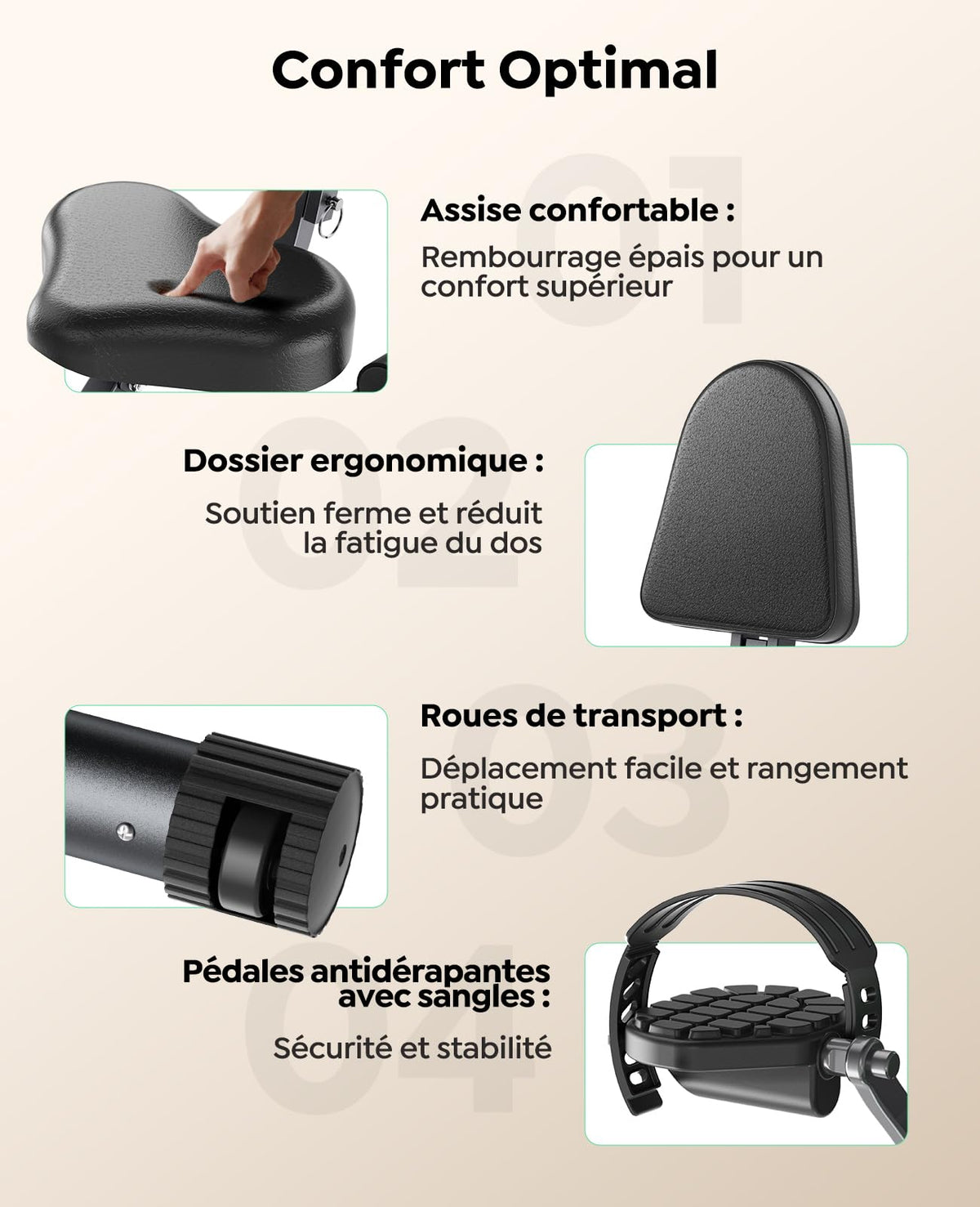 Vélo d’Appartement Pliable 5-en-1 TEB4 Résistance Magnétique 16 Niveaux Écran LCD Bluetooth Charge 140 kg 98,5 x 54 cm