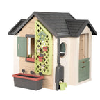 Maison de jardin pour enfants 132 x 128,5 x 135 cm dès 2 ans plastique recyclé jardinière treillis mangeoire récupérateur d'eau