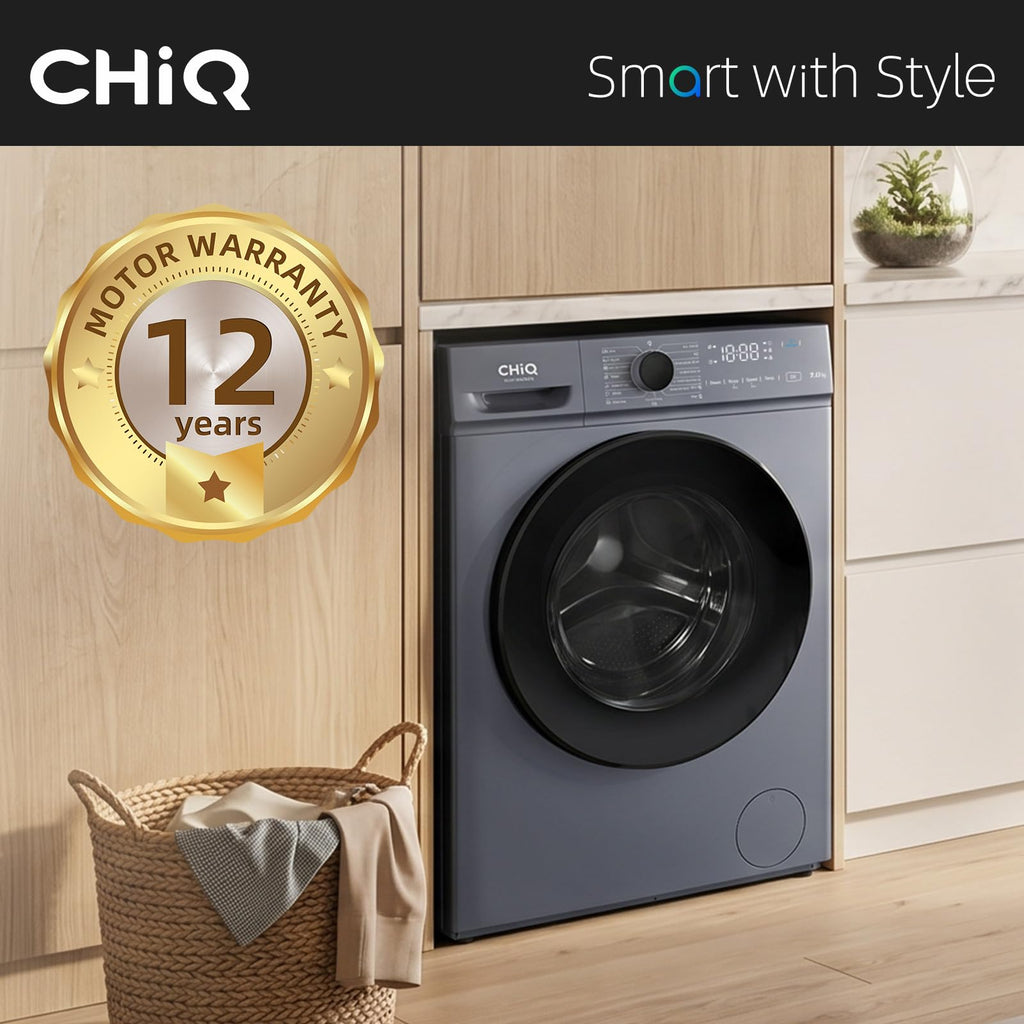 Lave-linge frontal CW07123863AX 7 kg classe énergétique A 1200 tr/min vapeur 15 programmes 46,5 cm gris