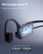 Casque à Conduction Osseuse Open-Ear S711 Bluetooth 5.4 IP68 32 Go MP3 9 h d’Autonomie 105 dB Gris