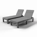 Lot de 2 Chaises Longues de Jardin BdsC2-2 Dossier Réglable 4 Positions Résine Gris 187 x 60 x 29 cm Charge 150 kg