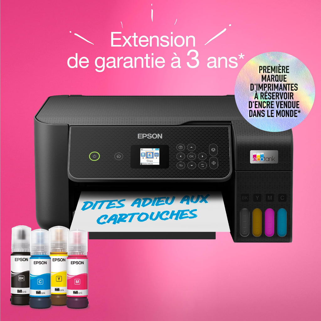 Imprimante multifonction à réservoirs d'encre ET-2870 Wi-Fi A4 impression copie numérisation 1200 dpi 33 ppm monochrome 15 ppm couleur