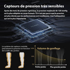 Bottes de pressothérapie pour jambes FT-082A-M taille M 4 chambres 8 niveaux de compression 50 à 120 mmHg écran LCD