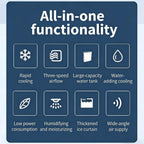 Climatiseur mobile 3 en 1 15 L refroidisseur d'air ventilateur humidificateur 65 W 3 vitesses télécommande minuterie