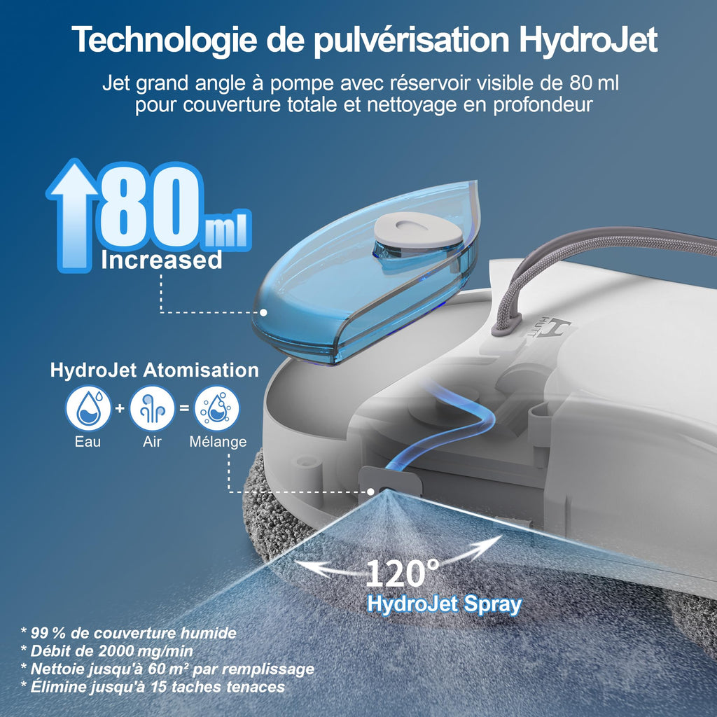 Robot Nettoyeur de Vitres S55 Pro 6500 Pa 80 ml SLAM 4.0 HydroJet Patins Flottants 3D Microfibre Télécommande