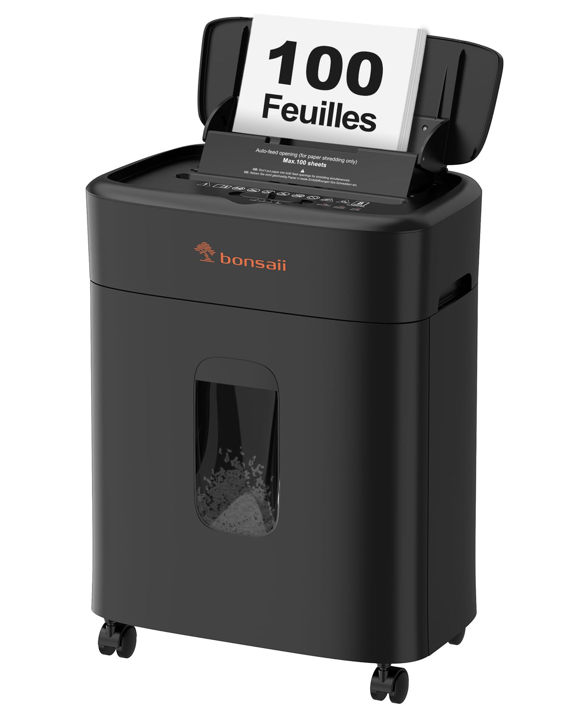 Destructeur de documents auto-alimenté C231-D micro-coupe P-4 100 feuilles bac 16 L 180 cm/min 60 dB