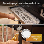 Barbecue au charbon XL avec couvercle et fumoir 2-en-1 grille en fonte 57 x 41 cm thermomètre 2 tablettes rabattables