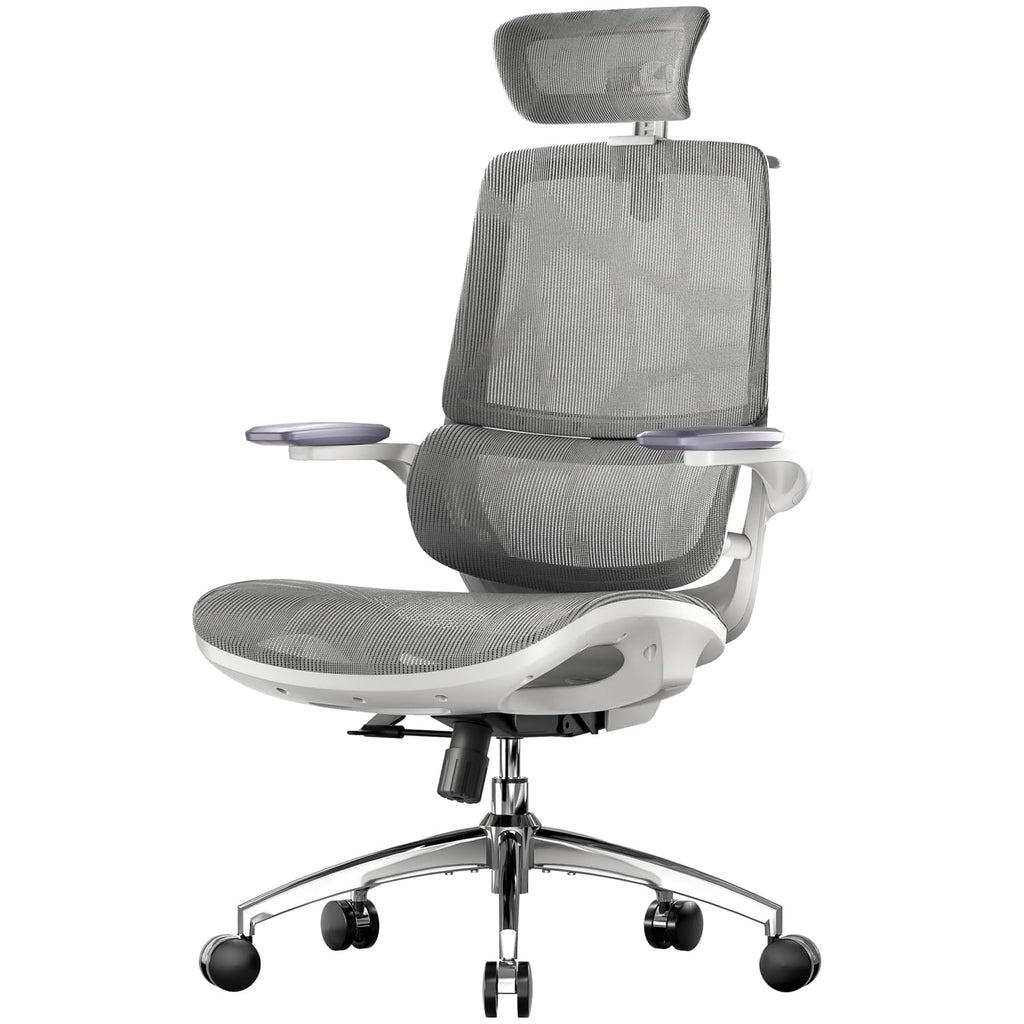 Chaise de bureau ergonomique M59AS à double dossier avec soutien lombaire adaptatif accoudoirs 3D et siège en maille