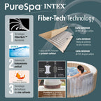 Pure Spa 6 Places à Bulles Sahara 28428EX 1098 L 140 diffuseurs à bulles 2,16 x 2,16 x 0,71 m 14 jets