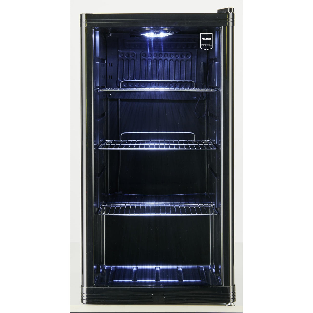 Réfrigérateur à boissons GPC1088 88 L 49 x 43 x 83 cm froid statique 3 clayettes réglables porte vitrée noire