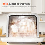 Lave-Vaisselle de Comptoir CDWMTO201D(W) 5 L 6 Programmes 220 V 58 dB Réservoir d'Eau Intégré Séchage Extra Blanc