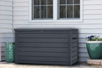 Coffre de rangement extérieur Ontario 870 litres en résine 147 x 83 x 86 cm résistant aux intempéries et aux UV