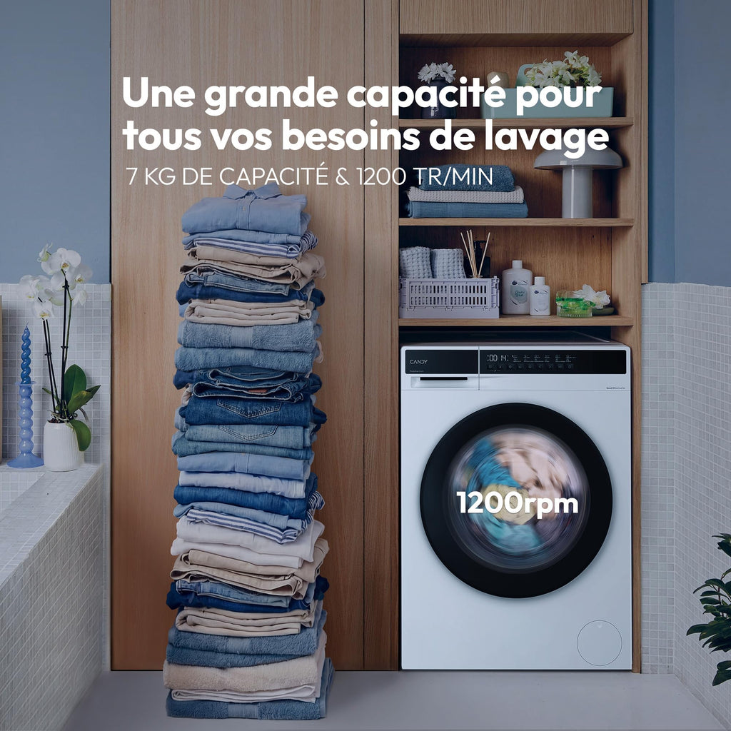 Lave-Linge Hublot EY 27SB7-S 7 kg 1200 tr/min 12 Programmes Départ Différé Classe Énergétique A Blanc 85 x 60 x 47 cm