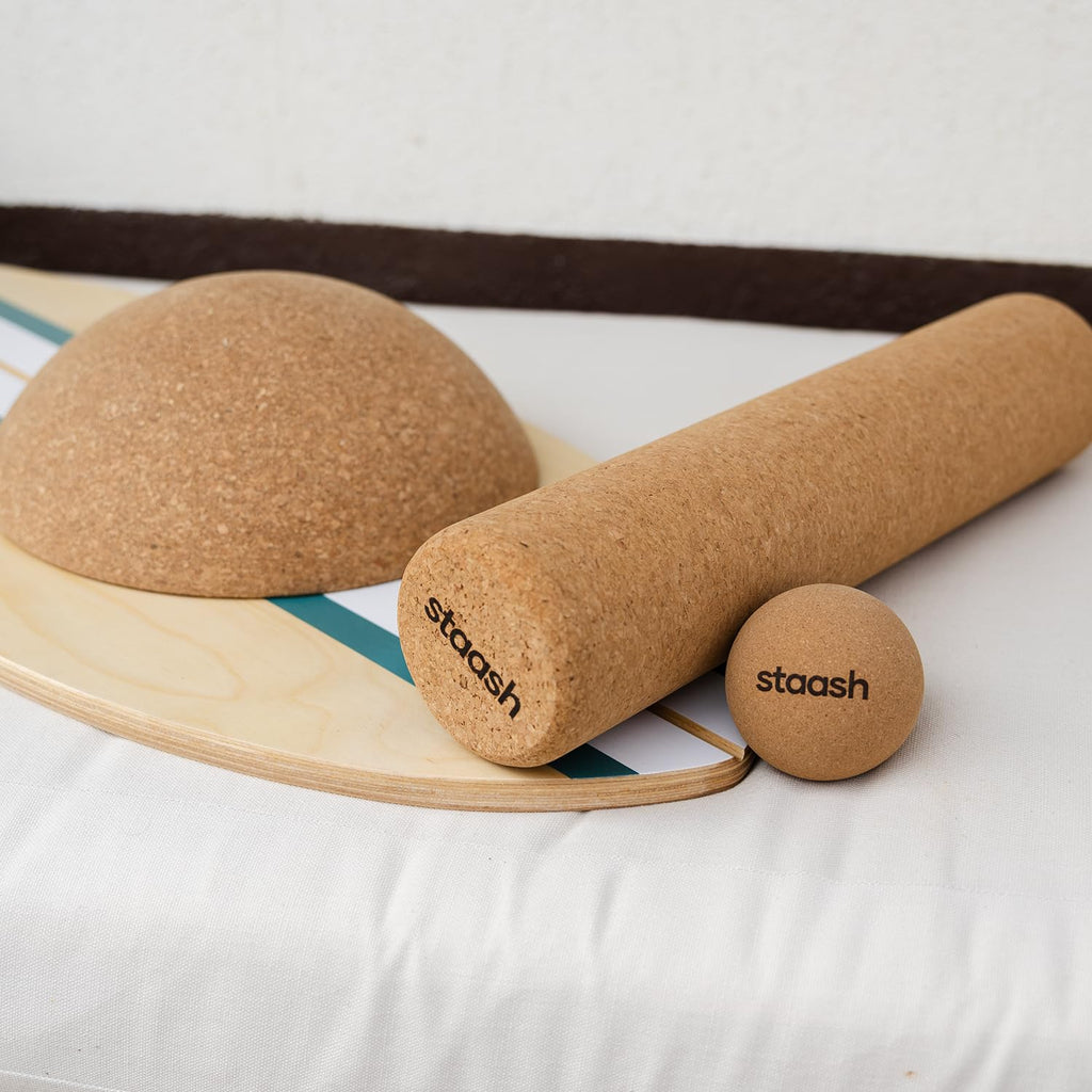 Planche d'équilibre en bois antidérapante pour entraînement équilibre posture proprioception charge maximale 120 kg kit complet