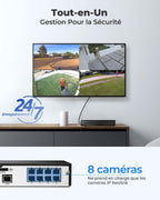 Enregistreur NVR PoE 4K RLN8-410 8 canaux avec disque dur 2 To pour caméras de surveillance PoE