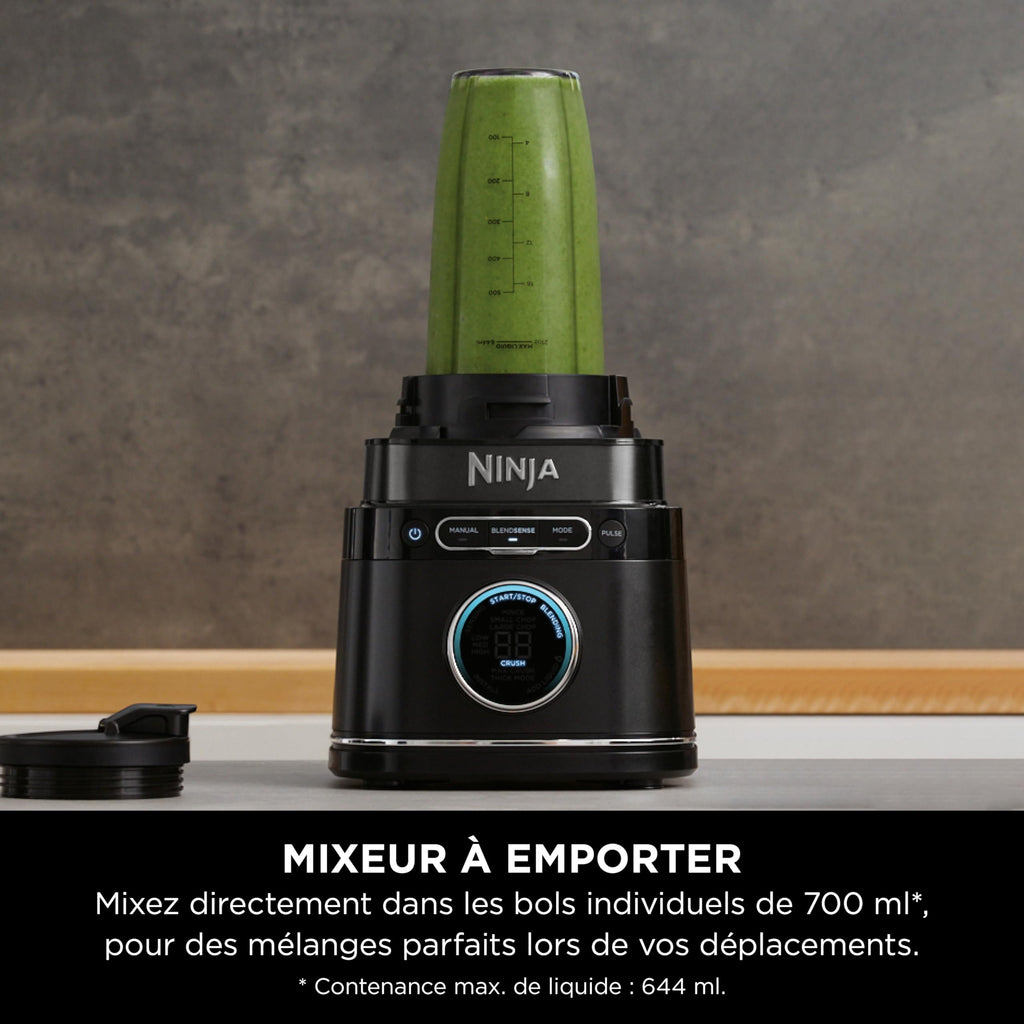 Mixeur multifonction 3 en 1 TB401EU 1200 W capacité 1,9 L 20 modes 10 vitesses avec bol robot et gobelet 680 ml