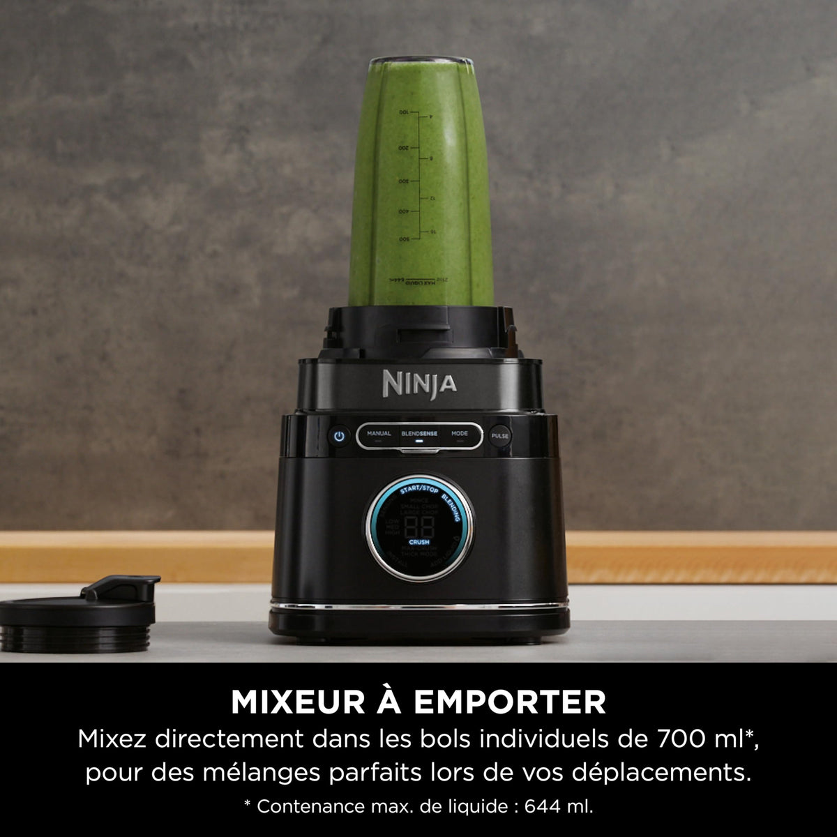Mixeur multifonction 3 en 1 TB401EU 1200 W capacité 1,9 L 20 modes 10 vitesses avec bol robot et gobelet 680 ml