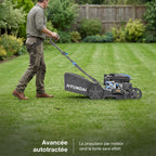 Tondeuse à gazon thermique autotractée HYM17150SPX 43 cm 139 cm³ 4 temps 4 en 1 mulching bac 40 L carter acier