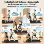 Tapis de Course Pliable X381pa 2,75 CV 12 km/h Inclinaison 9% 12 Programmes HIIT Application Télécommande Écran LED