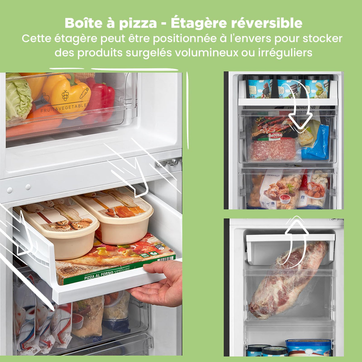 Réfrigérateur congélateur 174 L RCB169DK2(E) 2 portes congélateur bas 115 L réfrigérateur 59 L dégivrage automatique