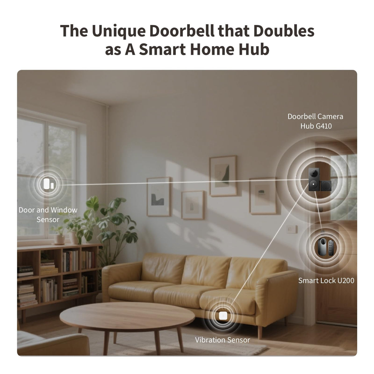 Sonnette vidéo 2K CH-C09E avec carillon Hub Matter Wi-Fi 2,4 et 5 GHz Zigbee Thread vision nocturne audio bidirectionnel