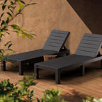 Lot de 2 Chaises Longues de Jardin BdsC2-2 Dossier Réglable 4 Positions Résine Gris 187 x 60 x 29 cm Charge 150 kg