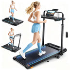 Tapis de Course Pliable Rm02 3 HP 12 km/h Inclinaison 12% 6 Modes Bureau Amovible Bluetooth LED RGB Charge 150 kg