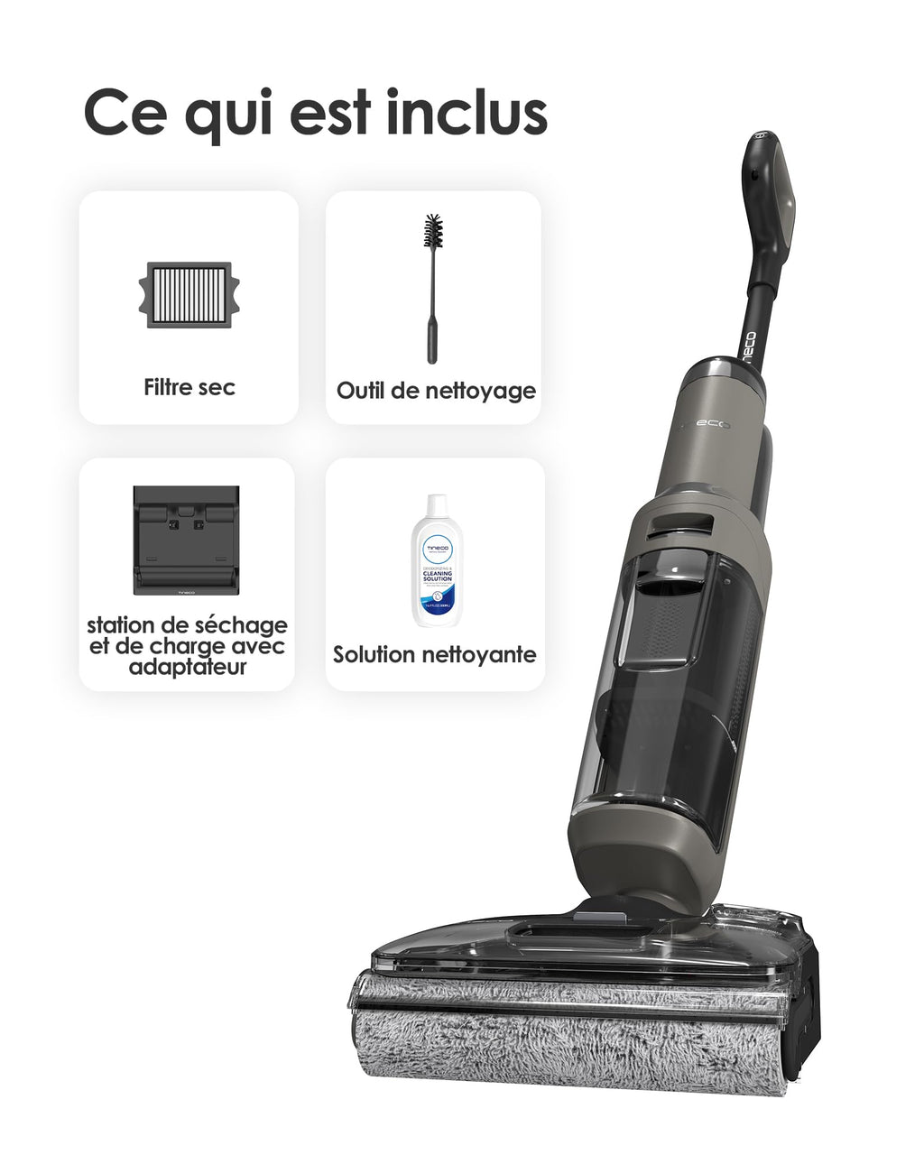 Aspirateur laveur sans fil Floor One i6 Stretch 20 kPa 40 min 180° 21,6 V avec station de charge