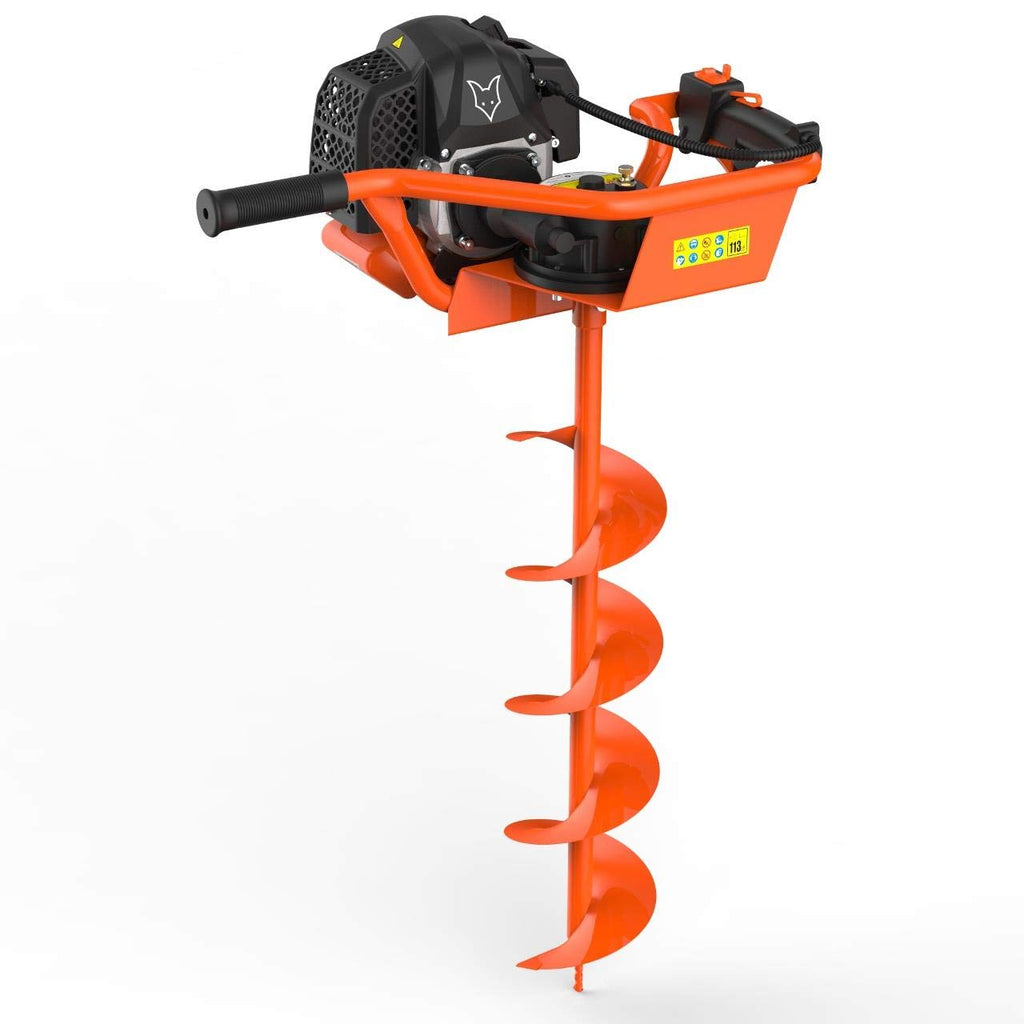 Tarière thermique FX-EB152 3 ch 52 cm³ avec 3 mèches 80 cm diamètres 100 150 et 200 mm châssis en acier