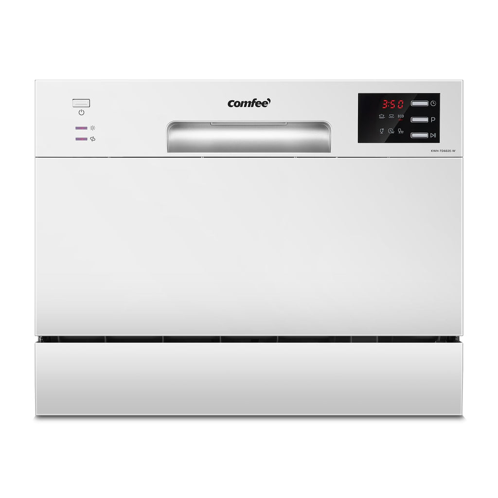 Lave-Vaisselle Compact TD602E-W 6 Couverts 6 Programmes 47 dB 220 V Écran LED Départ Différé 50 x 55 x 43,8 cm Blanc
