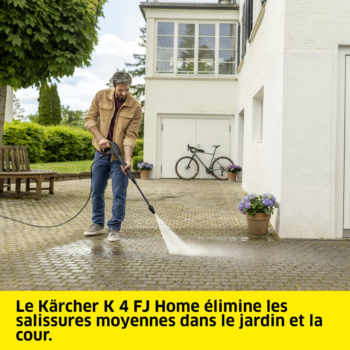 Nettoyeur Haute Pression K 4 FJ Home 130 bar 420 l/h Tuyau 6 m Rotabuse Lance Vario Power Buse à Mousse Kit T 5