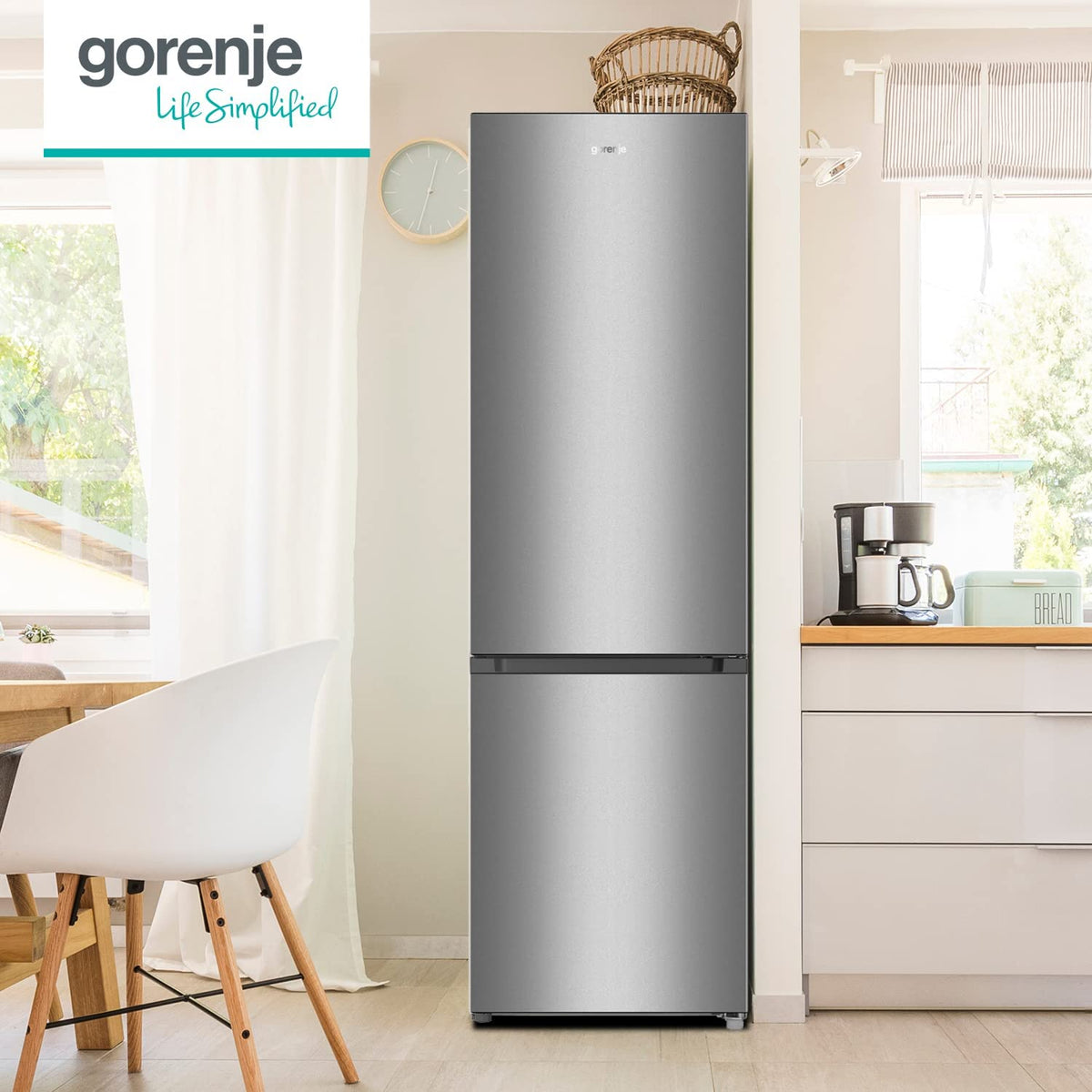 Réfrigérateur-congélateur RK4182PS4 264 L 2 portes congélateur en bas dégivrage automatique finition argentée