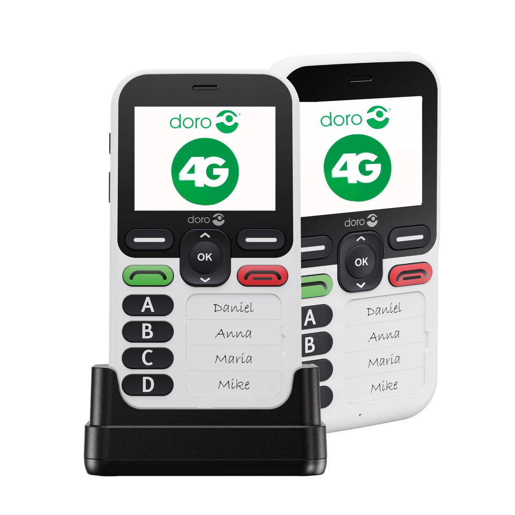 Téléphone Portable 4G Leva X10 Senior Touche d'Assistance GPS 4 Contacts Pré-Enregistrés SMS Blanc