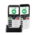Téléphone Portable 4G Leva X10 Senior Touche d'Assistance GPS 4 Contacts Pré-Enregistrés SMS Blanc