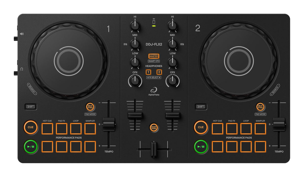 Contrôleur DJ 2 canaux DDJ-FLX2 USB compact et portable compatible rekordbox djay et Serato DJ Lite