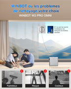 Robot lave-vitres WINBOT W2 PRO OMNI WG851-11 110 min station multifonctions pulvérisation 3 buses contrôle par application