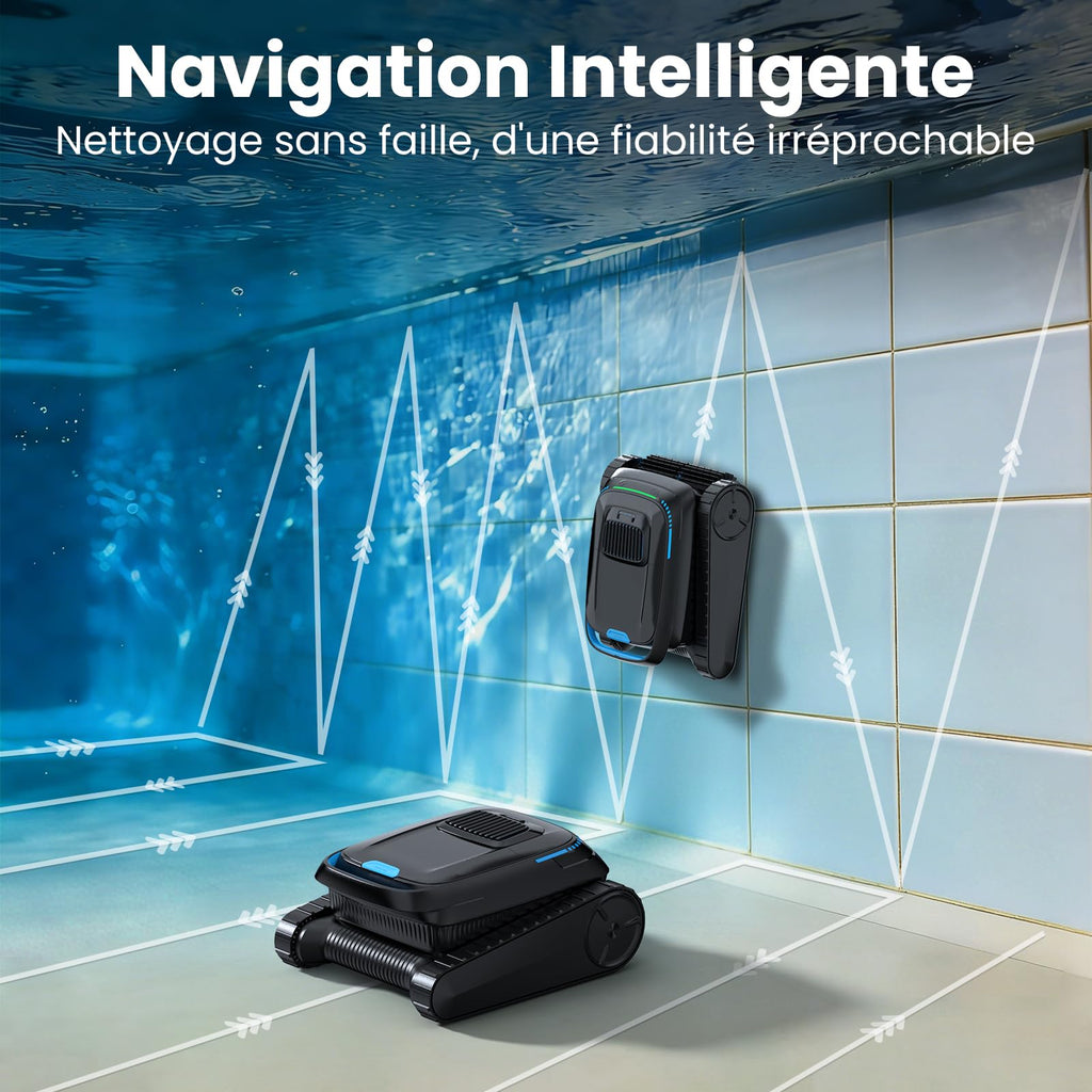 Robot nettoyeur de piscine sans fil YYY-PC10 18927 L/h batterie 5200 mAh panier filtrant 4 L filtre 150 µm