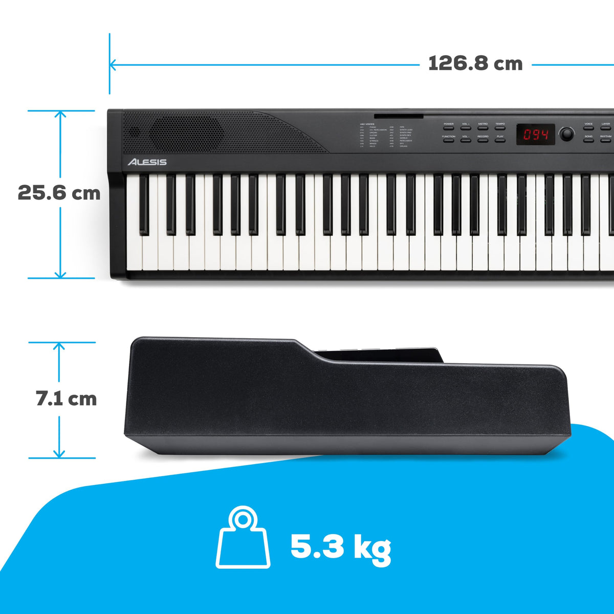 Clavier piano numérique Recital Play 88 touches avec support réglable pédale sustain casque et housse de transport